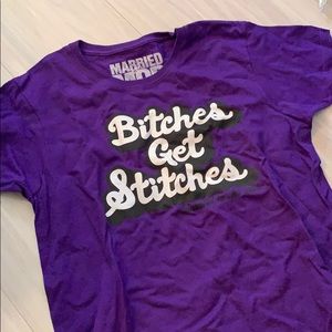 Married to the mob purple shirt size small.